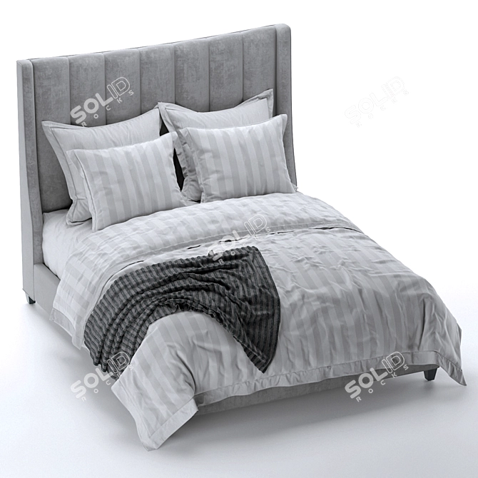 Elegant Hayworth Bed for Ultimate Luxury 3D model image 3
