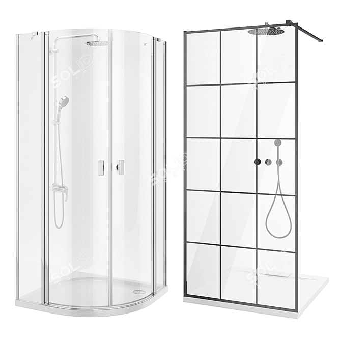 Shower Set Ravak & Radaway  2 Sizes, Multiple Models 3D model image 3