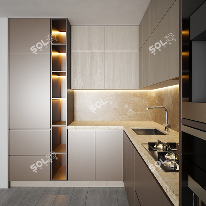 Modern Kitchen Set 023 3D model image 2