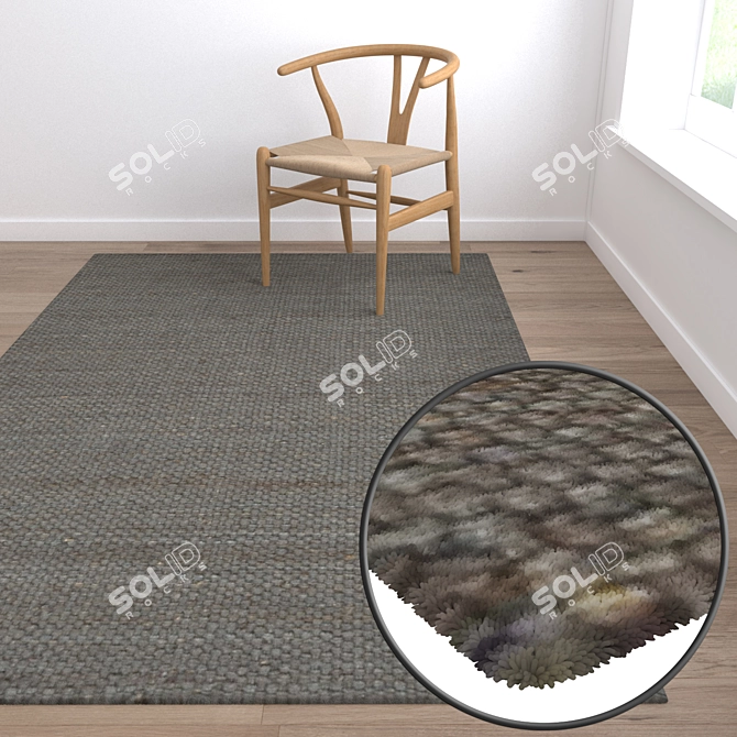 Premium Quality Set of 3 Carpets 3D model image 5