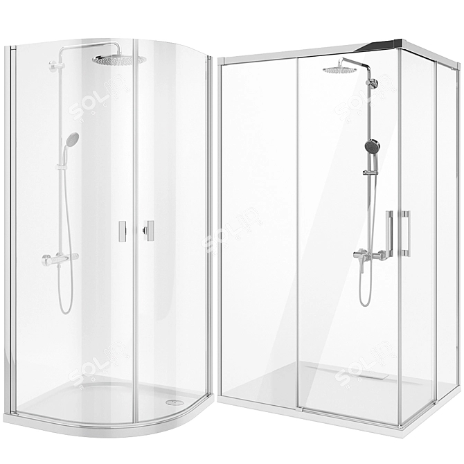 Ravak & Radaway Set 88 Shower Combo 3D model image 2