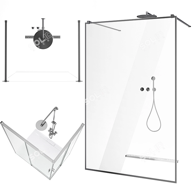 Ravak & Radaway Set 88 Shower Combo 3D model image 4