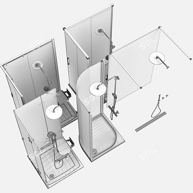 Ravak & Radaway Set 88 Shower Combo 3D model image 5