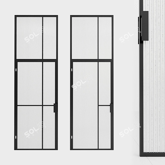 Versatile Glass Door Partition 3D model image 1