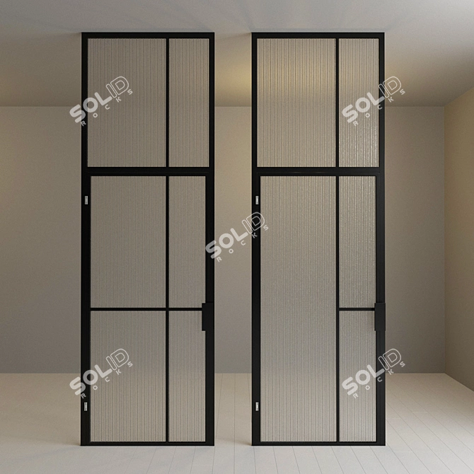 Versatile Glass Door Partition 3D model image 2