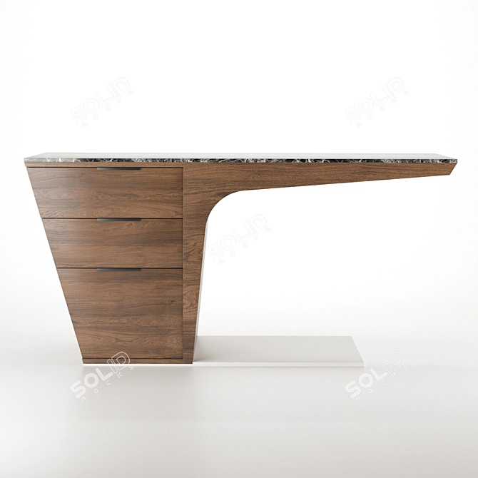 Bismark Wood and Stone Desk 3D model image 1