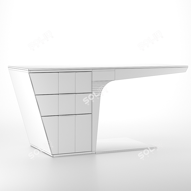 Bismark Wood and Stone Desk 3D model image 3