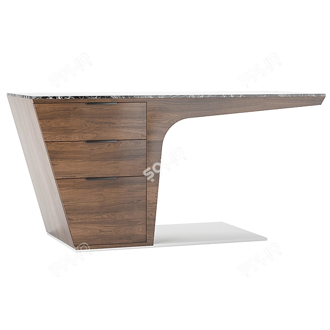 Bismark Wood and Stone Desk 3D model image 5