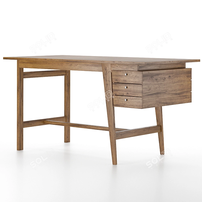 Sleek Desk by Lifeinstallo 3D model image 2