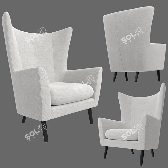 Modern Dolton Armchair: 6 Fabrics, Full Size & Plugin-Free 3D model image 1