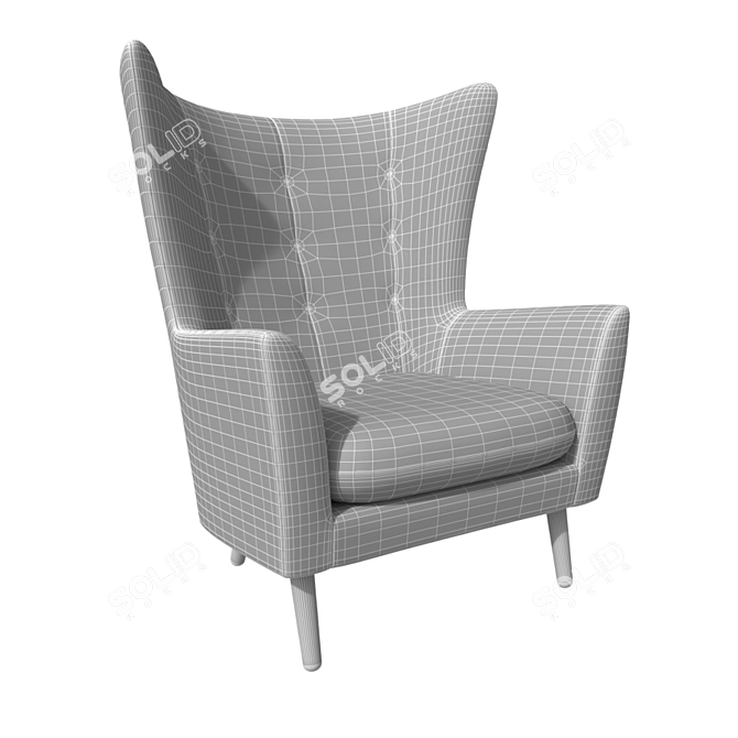 Modern Dolton Armchair: 6 Fabrics, Full Size & Plugin-Free 3D model image 3