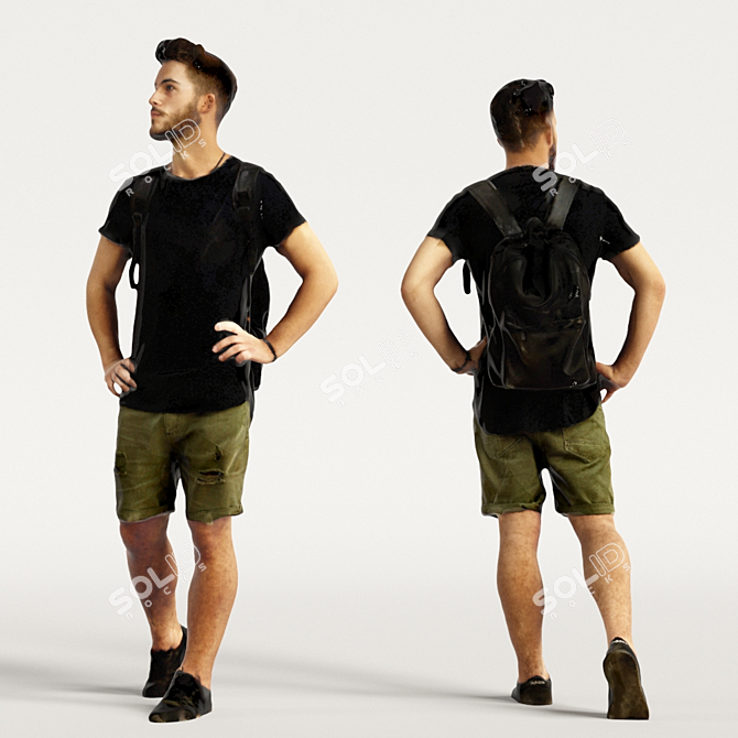 Realistic 3D Scanned Man - 3 Variations 3D model image 4