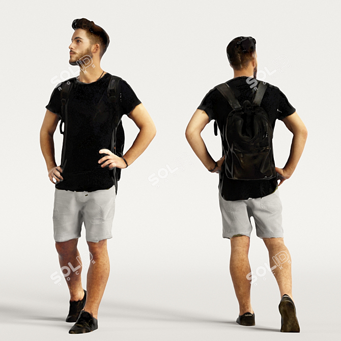 Realistic 3D Scanned Man - 3 Variations 3D model image 5