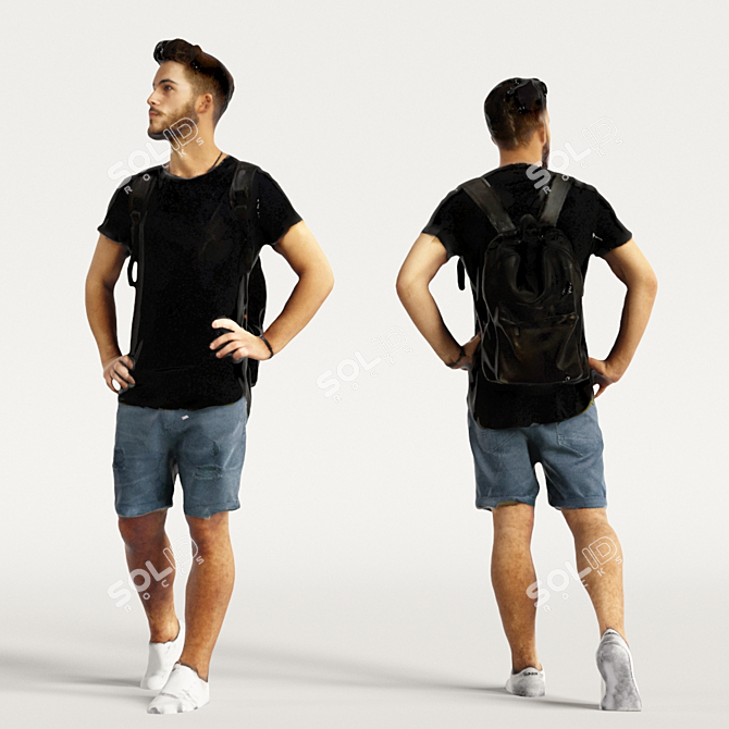 Realistic 3D Scanned Man - 3 Variations 3D model image 6