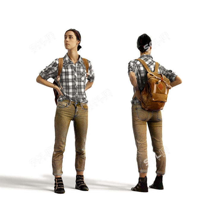 3D Scanned Woman: 3 Color Variations 3D model image 3