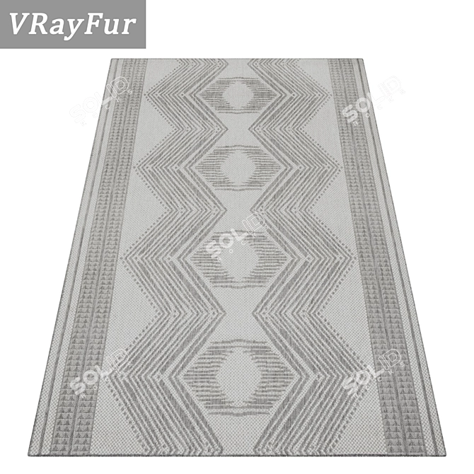 Versatile 3-Piece Carpet Set 3D model image 2