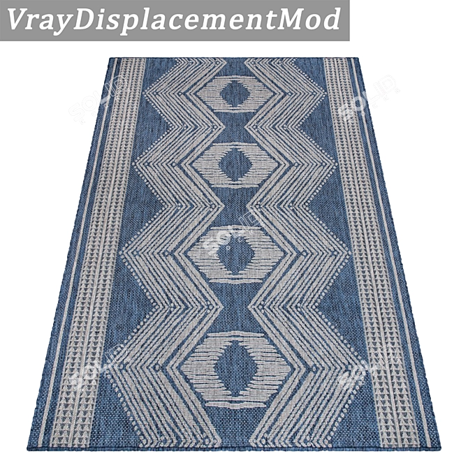 Versatile 3-Piece Carpet Set 3D model image 3