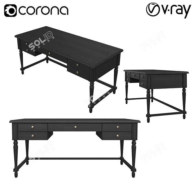 Gordon1 Writing Desk 3D model image 1