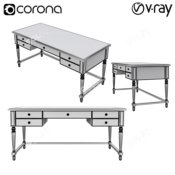 Gordon1 Writing Desk 3D model image 2