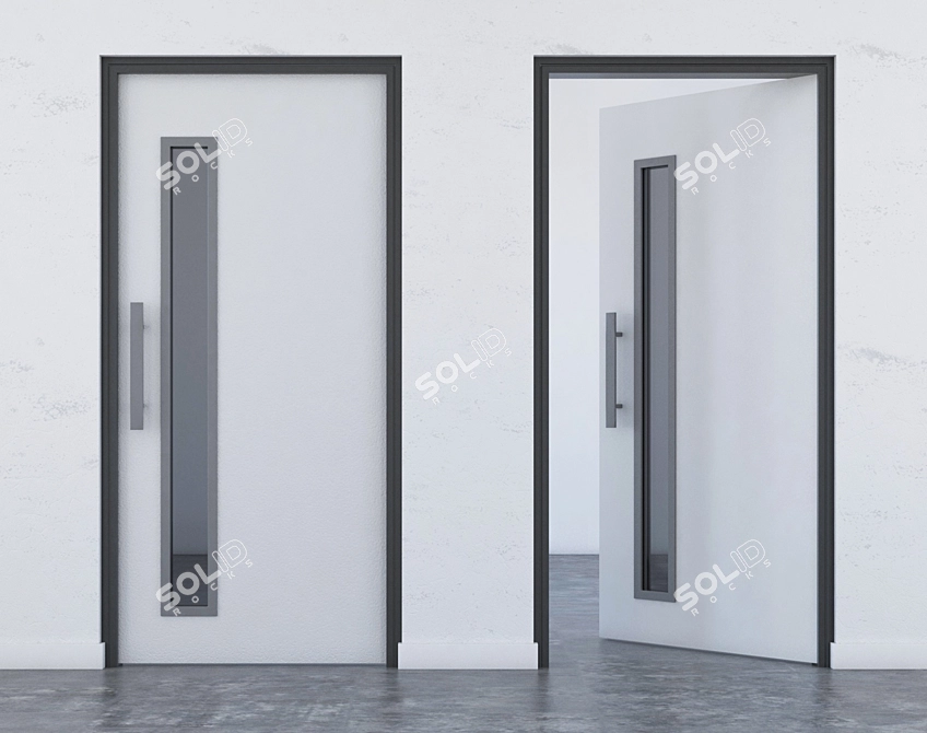 Sleek Office Entry Door 3D model image 2