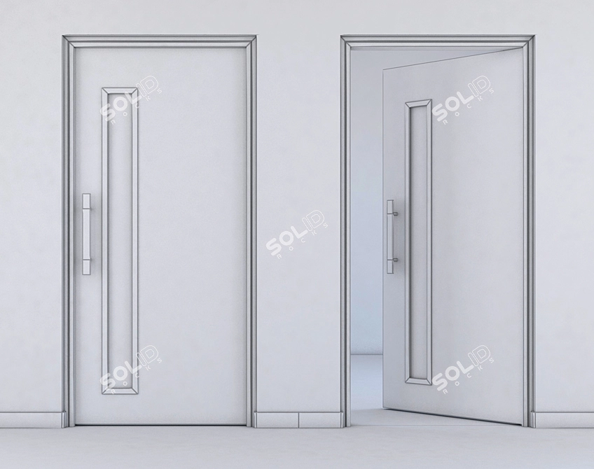 Sleek Office Entry Door 3D model image 3