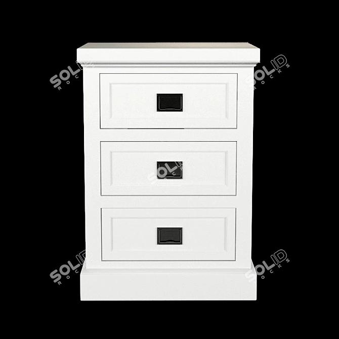 Oxford Poplar Bedside Table 3D model image 1