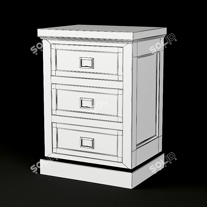 Oxford Poplar Bedside Table 3D model image 3