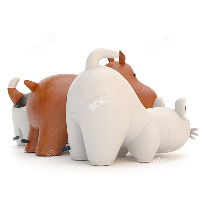 Adorable Beagle Hippo Cat Toy 3D model image 4