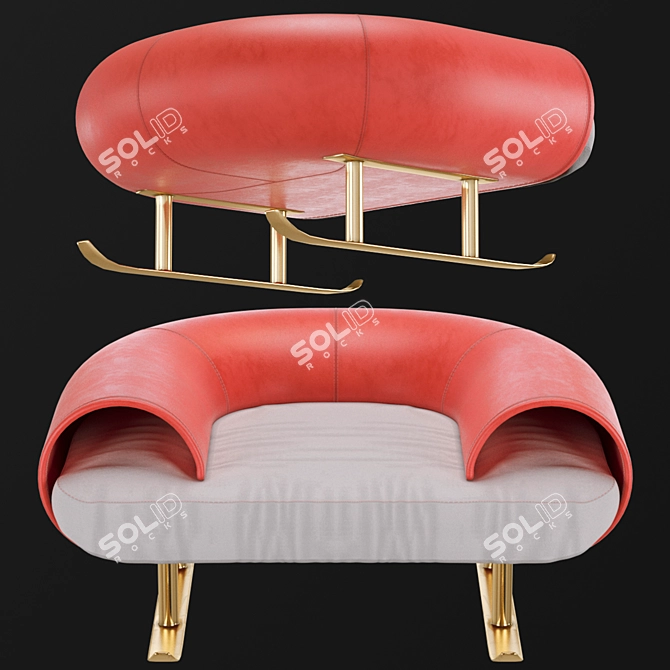 Santa's Throne: Stylized Christmas Chair 3D model image 1