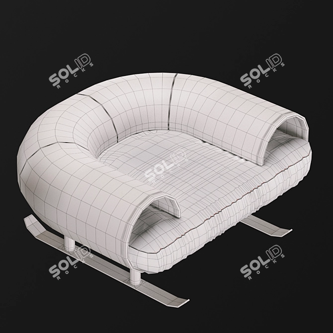 Santa's Throne: Stylized Christmas Chair 3D model image 5