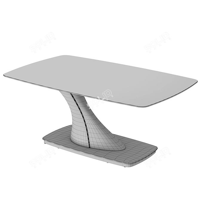 Elegant Extendable Glass Dining Table 3D model image 4