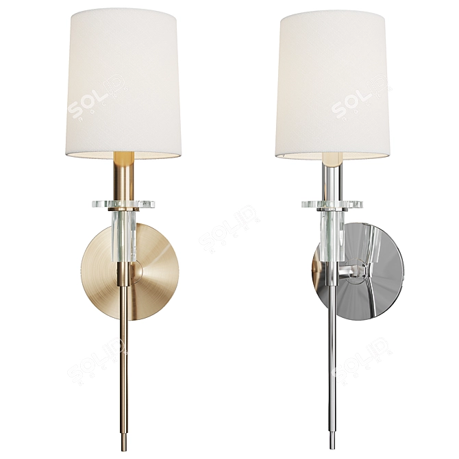 Amherst Faux Silk Wall Lamp 3D model image 1