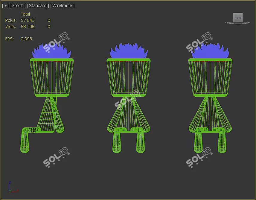 Succulent Man Pot: Quirky, Decorative Flower Pot 3D model image 5