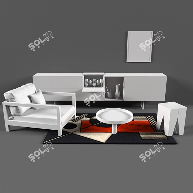 Modern Vector Art Wall Décor 3D model image 5