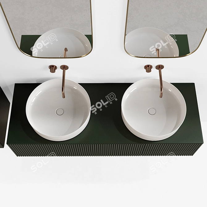 Golden Elegance Bath Set 3D model image 2