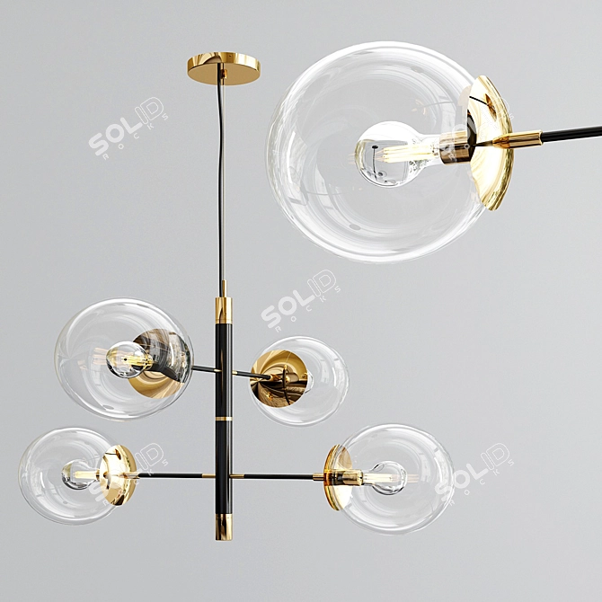 Elegant Meredith Pendant Light 3D model image 1