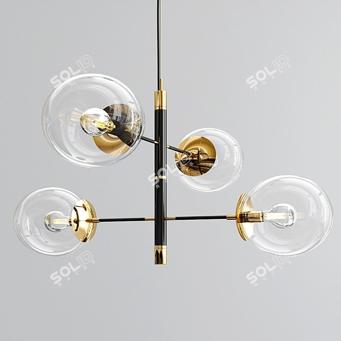 Elegant Meredith Pendant Light 3D model image 2