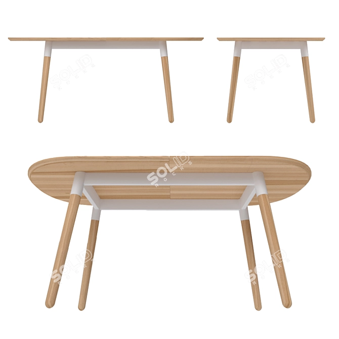 Versatile Edelweiss Extendable Table 3D model image 2