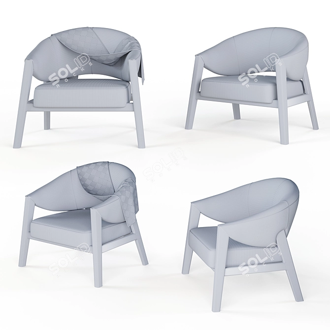 Luxury Bruno Moinard Apora Armchair 3D model image 3