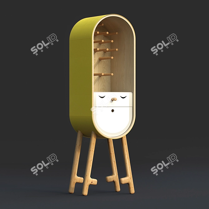 Capsular Kitchen Cupboard 3D model image 1