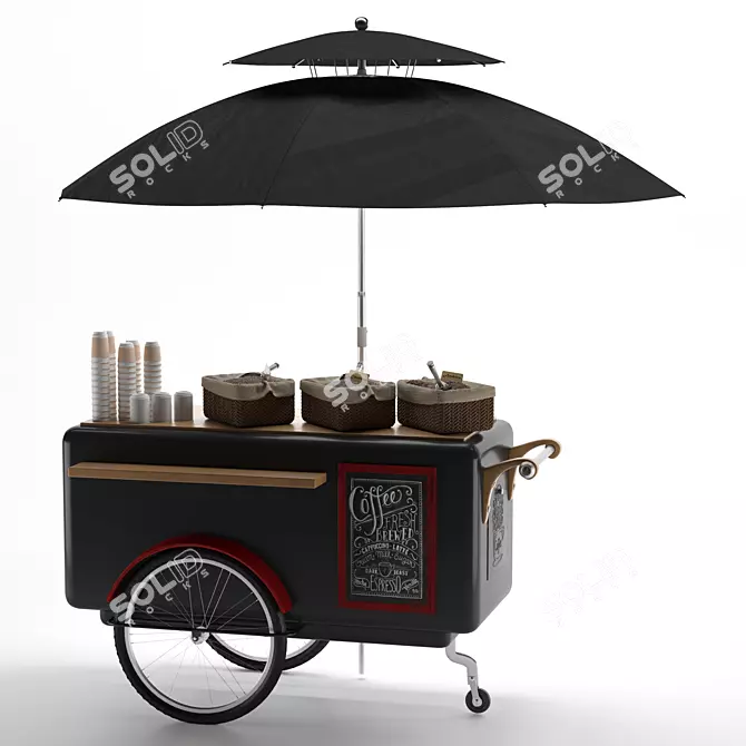 Mobile Coffee Cart: Cycling Caffeine 3D model image 1