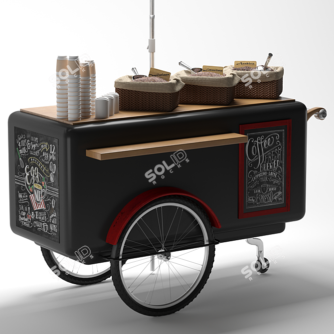 Mobile Coffee Cart: Cycling Caffeine 3D model image 2