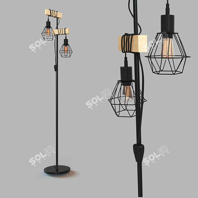 Eglo Townshend 43137 Floor Lamp: Trend, Vintage, and Elegant 3D model image 1