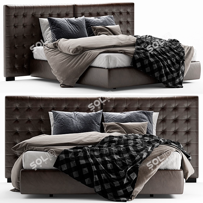 Nador Bed: Stylish Comfort for Luxurious Nights 3D model image 1