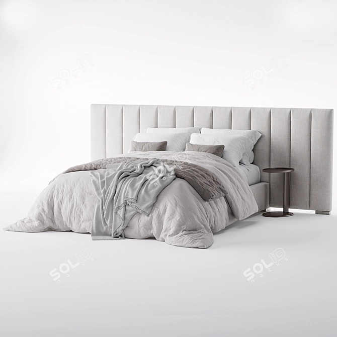 Sleek RH Modena Queen Bed 3D model image 3