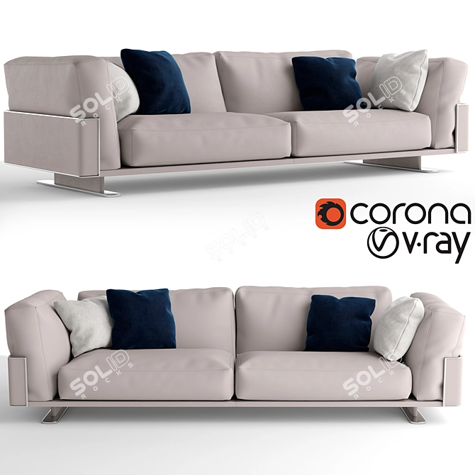 Longhi Ritual Sofa: Stylish, Comfortable, Spacious 3D model image 1