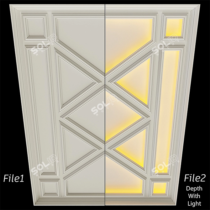 Customizable Ceiling with Lighting 3D model image 1