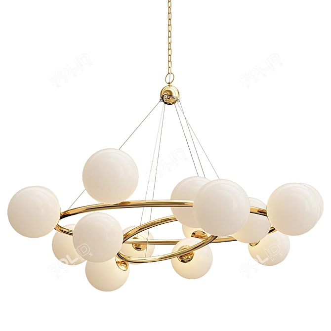 Milk Bubble Glass Chandelier 3D model image 2