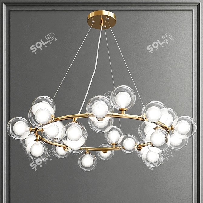 Milk Bubble Glass Chandelier 3D model image 3