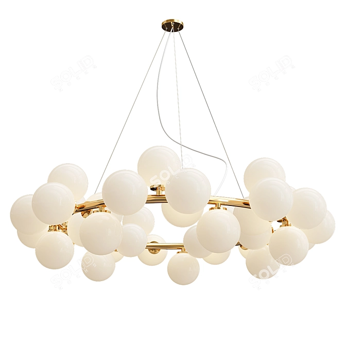 Milk Bubble Glass Chandelier 3D model image 4